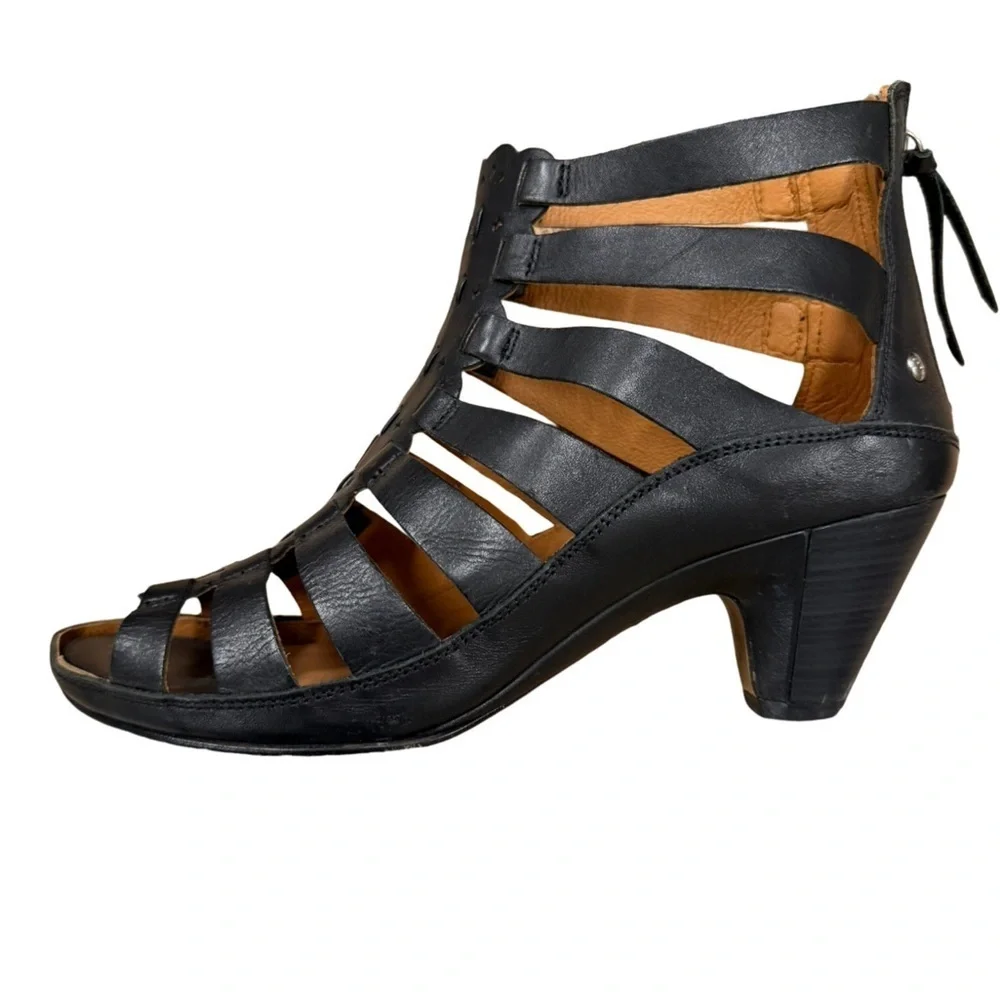 PIKOLINOS Java Caged Gladiator Sandal Black Size 8.5 / 39